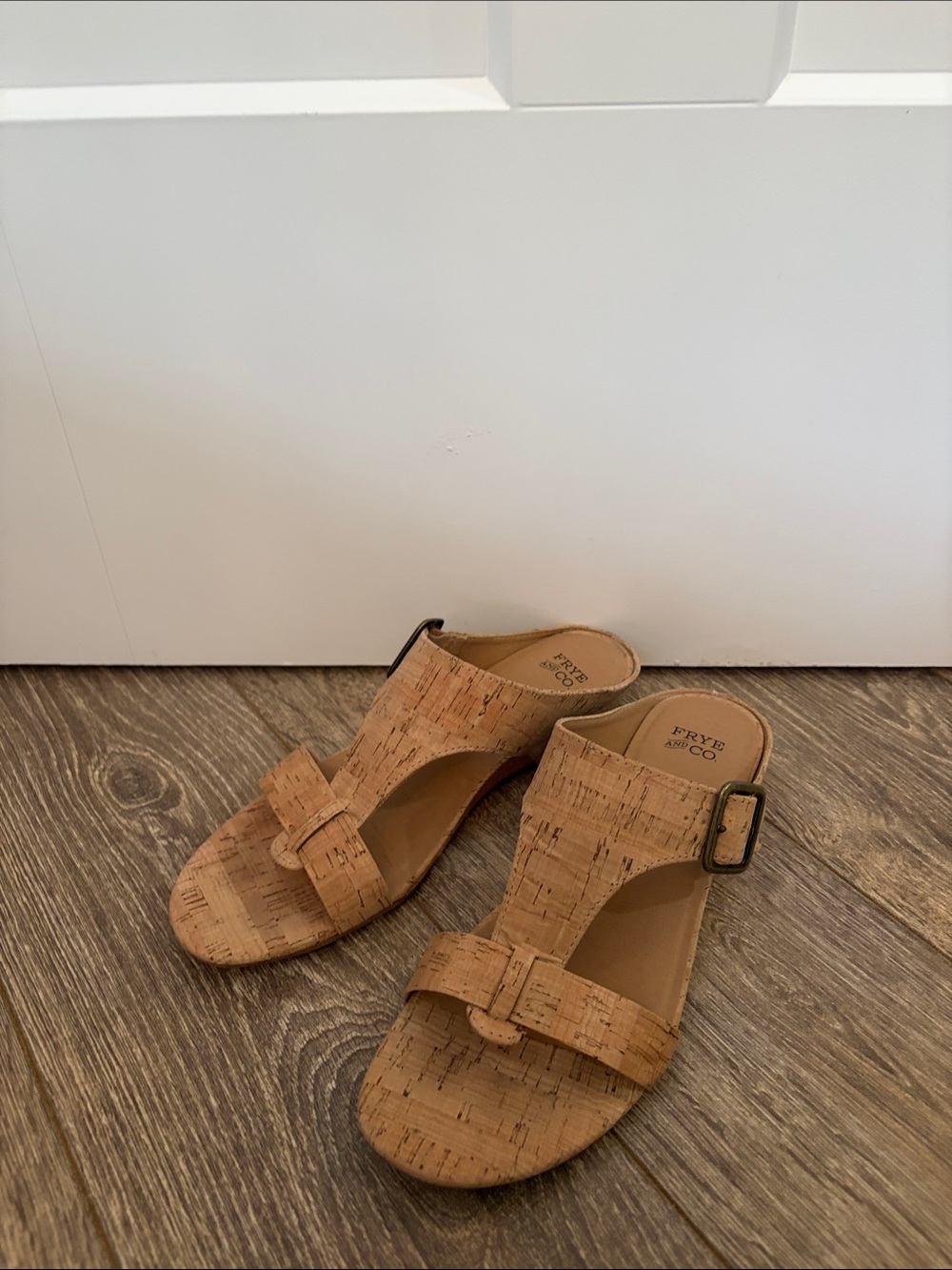 Frye & Co Women's Cork Slide Sandals in Natural Tan